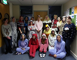 Students in their onesies