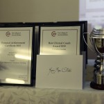 Award winners' trophies