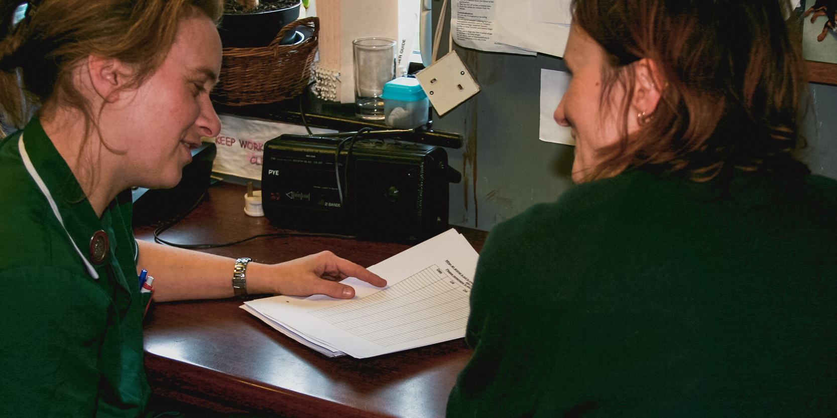 A student is supported in practice by a member of staff