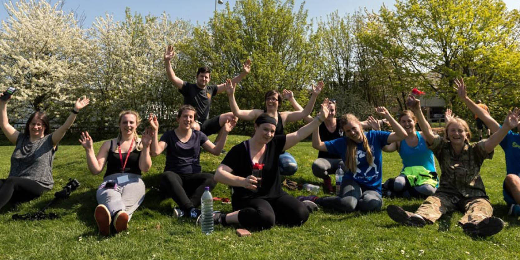 Students and teachers celebrate together