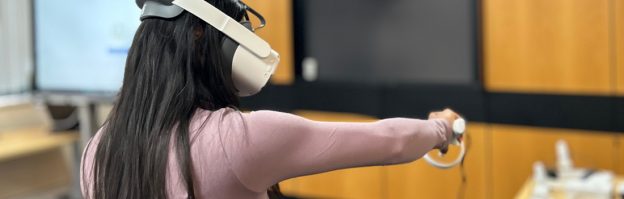 Student testing out a virtual reality headset