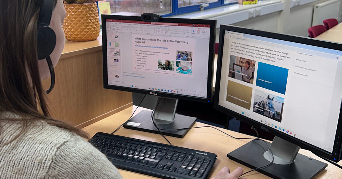 Lecturer preparing to deliver a Live Online lesson