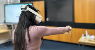News article banner: Student VNs Issued with VR Headsets for Practical Skills Training