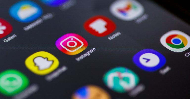 Social media icons on a black background